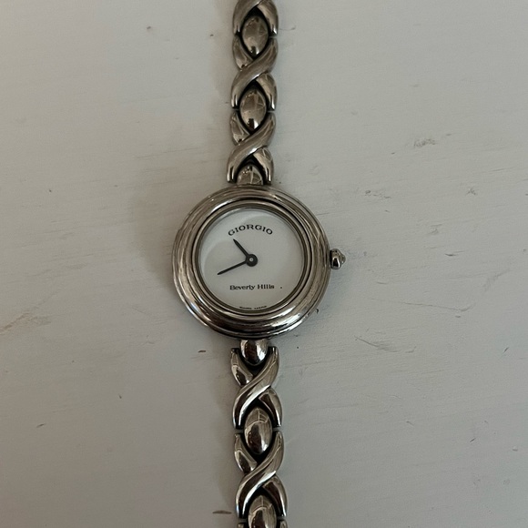 Vintage Lot of Two Women’s Silver Rectangular and Circular Wristwatches Giorgio - Picture 12 of 13